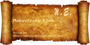 Makoviczky Elek névjegykártya