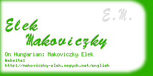 elek makoviczky business card